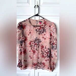 Vince Camuto pink flowered blouse